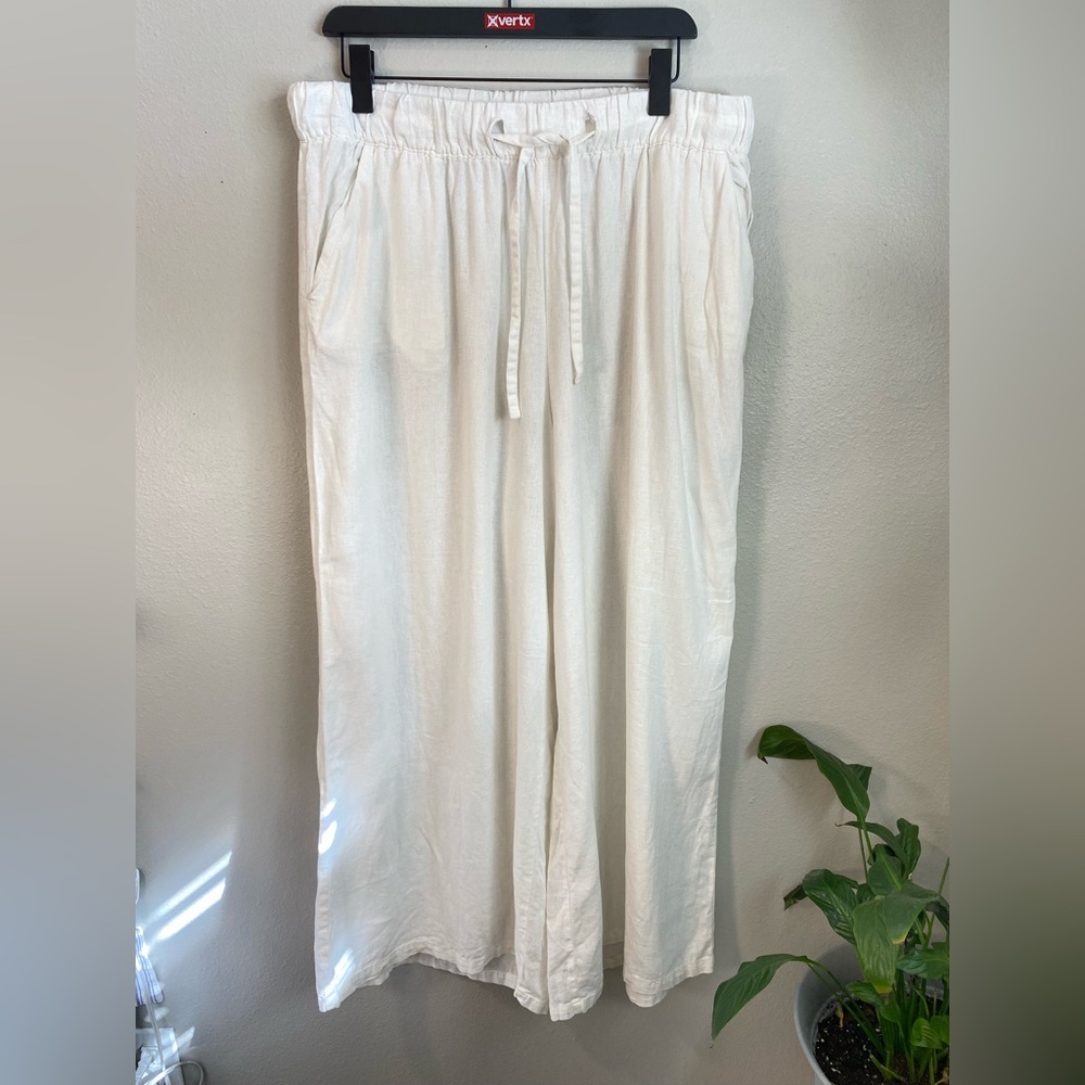 AVA & VIV Plus Size  Pants White‎ Linen Drawstring Pants
Size XXL - Picture 4 of 12